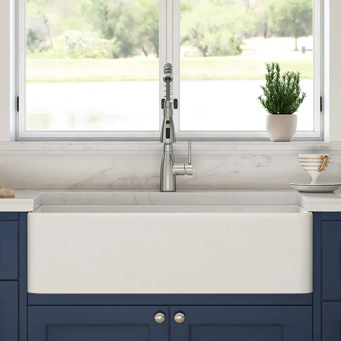 Nova 36" Fireclay Single Bowl Kitchen Farmhouse Sink - C2-36SF (CF)