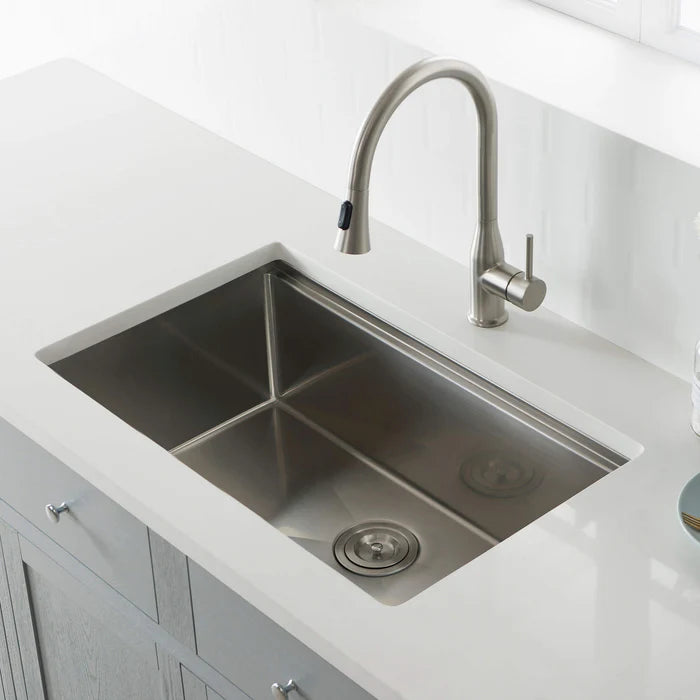 30" Handcrafted 316 Marine Grade Stainless Steel Single Bowl Workstation Undermount Kitchen Sink - C3-30ST (CF)