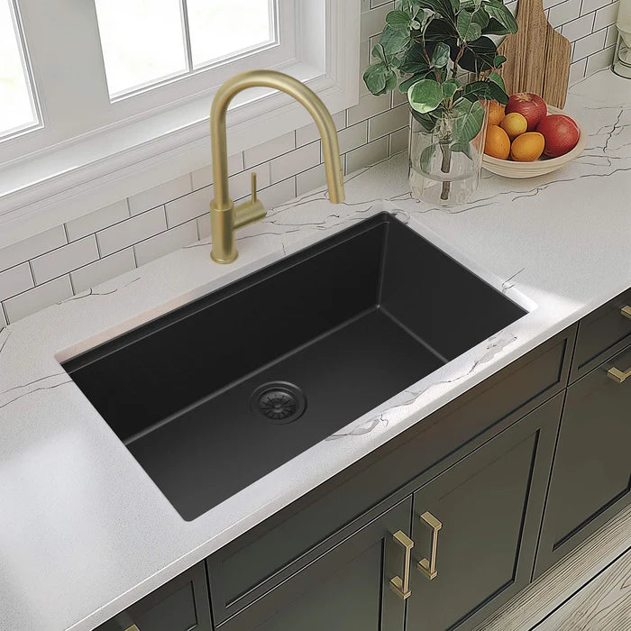 33" Undermount Workstation Single Bowl Quartz Kitchen Sink - C4-33ST (CF)