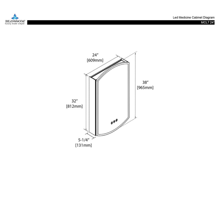 Blossom LED Medicine Cabinet Castor Series