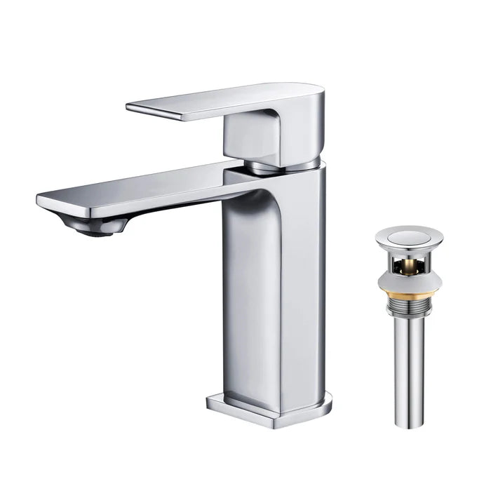 Aurora Single Handle Bathroom Vanity Sink Faucet with Pop Up Drain CBF-1001 (CF)