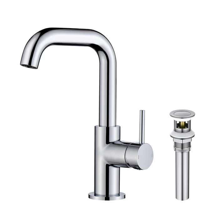Tampa Single Handle High-Arc Bathroom Vanity Sink Faucet - CBF-1028 (CF)