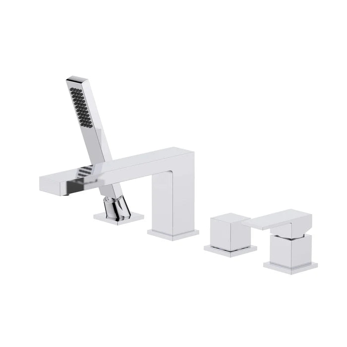 Quadra Deck Mounted Roman Bathtub Faucet with Hand Shower - CTF-3102 (CF)
