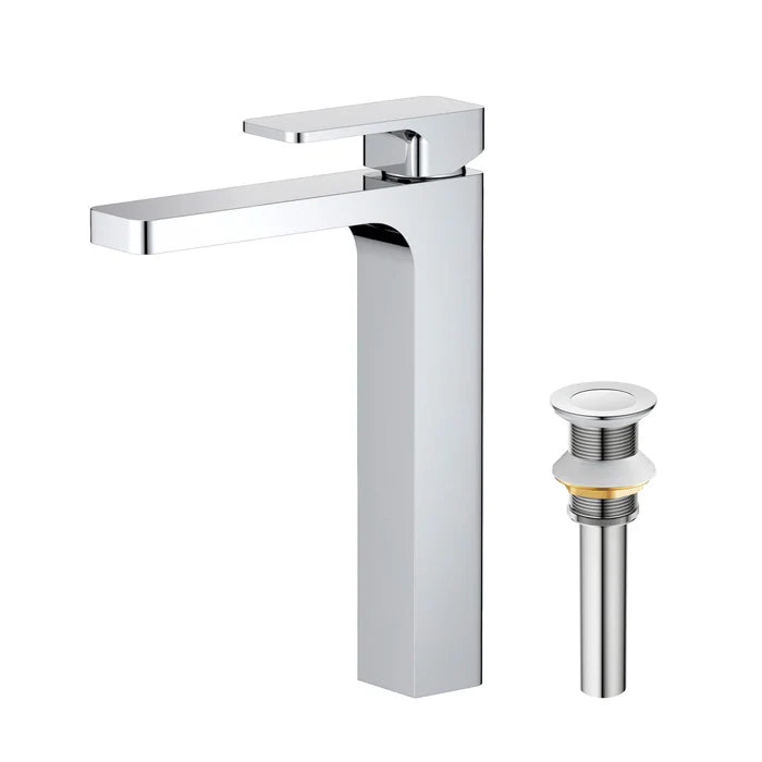 Fusion Single Handle Bathroom Vessel Sink Faucet with Pop Up Drain - CBF-1018 (CF)