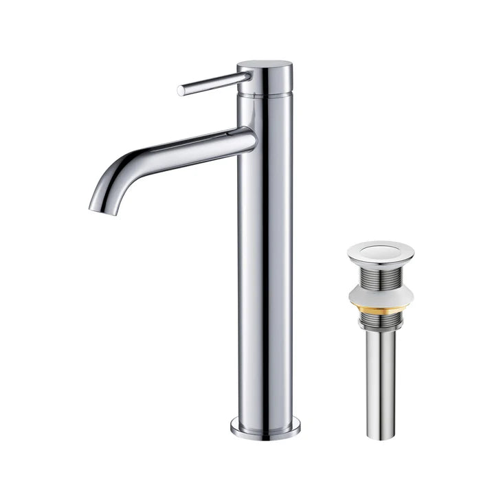 Halo Single Handle Bathroom Vessel Sink Faucet with Pop Up Drain - CBF-1009 (CF)