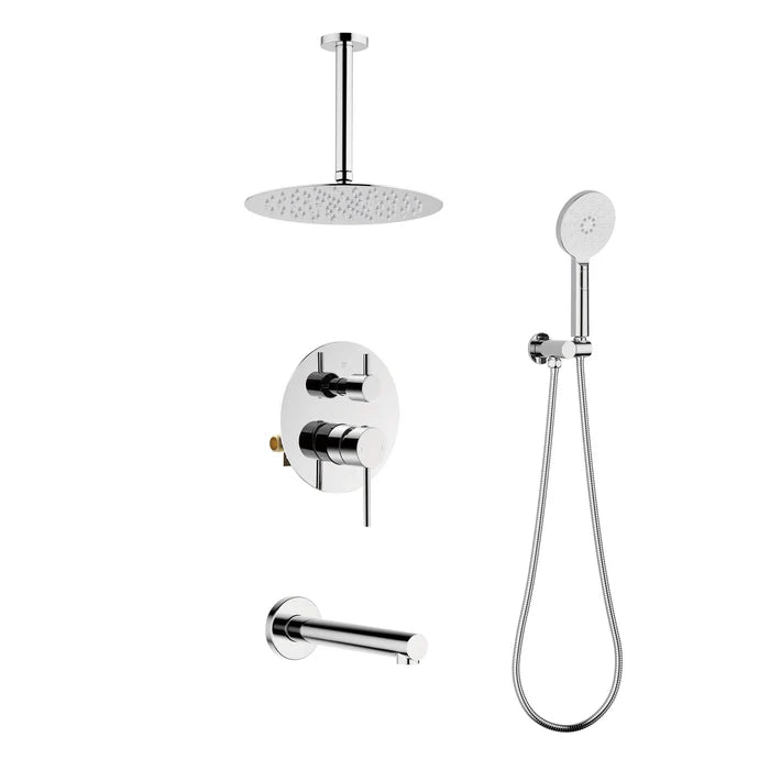 Halo Pressure Balanced 3-Function Ceiling Mount Shower System with Rough-in Valve - CSF-4009 (CF)
