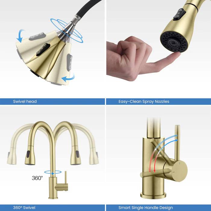 Value Collection - Single Handle Pull Down Kitchen Faucet - F102 (CF)
