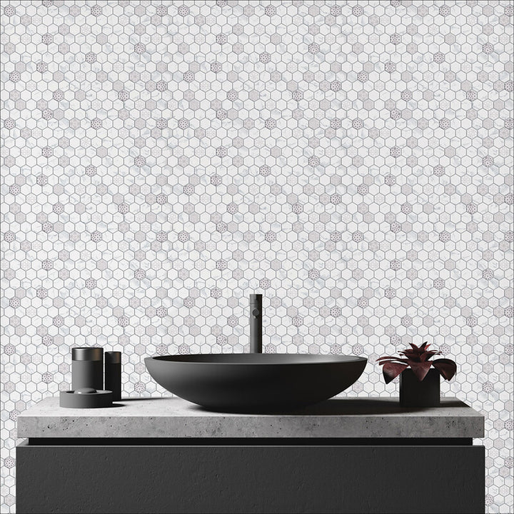 Concho Matte Hexagon Recycled Glass Mosaic (MYS)