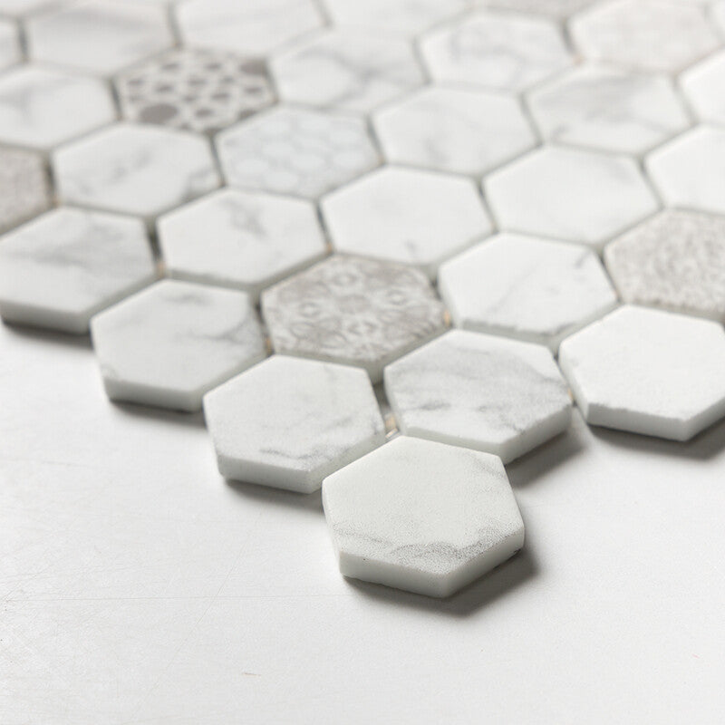 Concho Matte Hexagon Recycled Glass Mosaic (MYS)