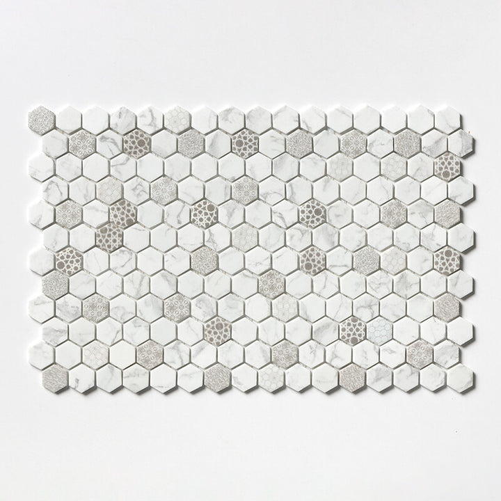 Concho Matte Hexagon Recycled Glass Mosaic (MYS)
