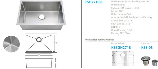 Oakland Finger Radius Kitchen Sink