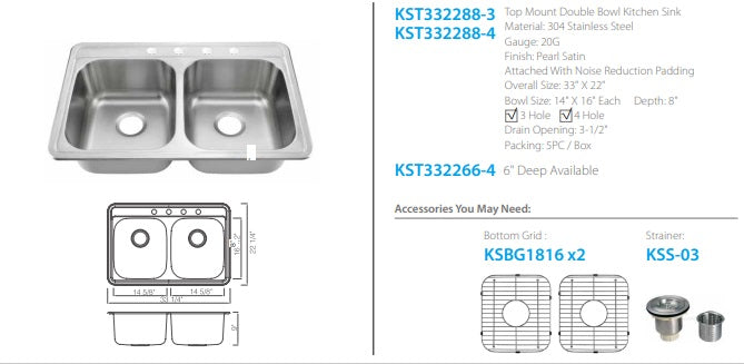 Oakland Top Mount Kitchen Sink