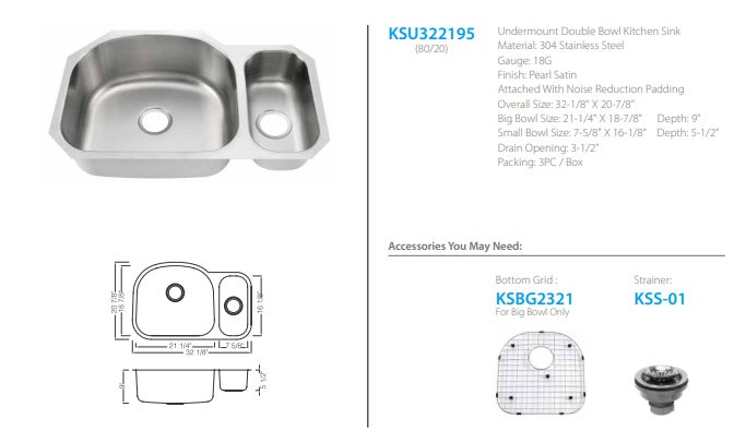 Oakland Undermount Double Kitchen Sink