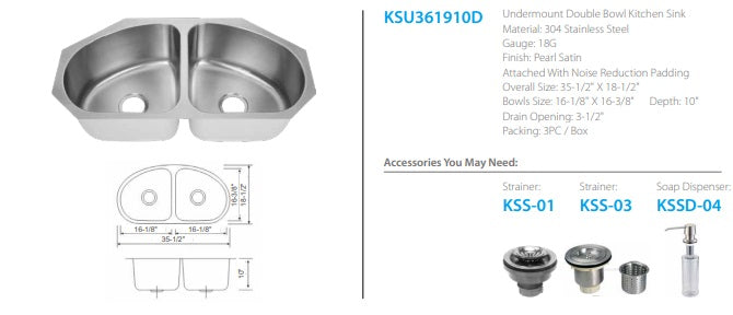 Oakland Undermount Double Kitchen Sink