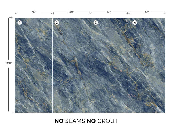 MACAUBA BLUE Marble Look Panel