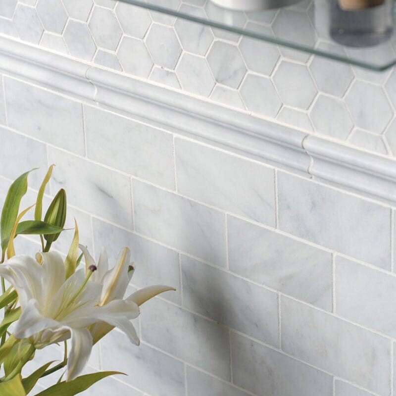 Glacier Honed Hexagon 2 Marble Mosaic (MYS)