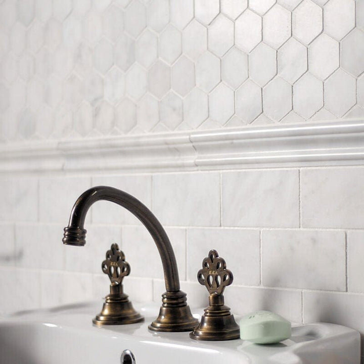 Glacier Honed Hexagon 2 Marble Mosaic (MYS)