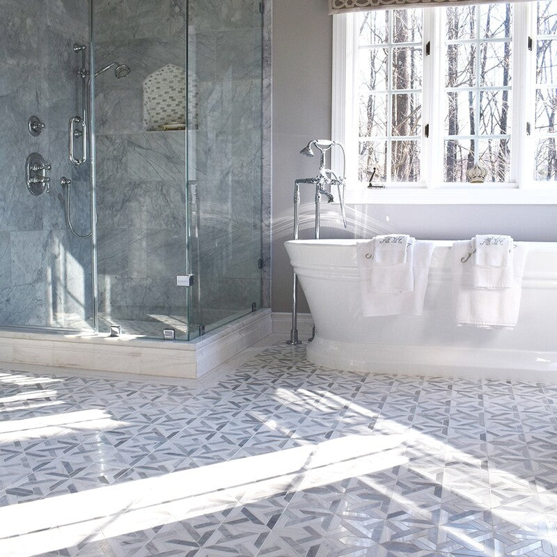 Avenza Light, Snow White Multi Finish Marmara Marble Mosaic (MYS)
