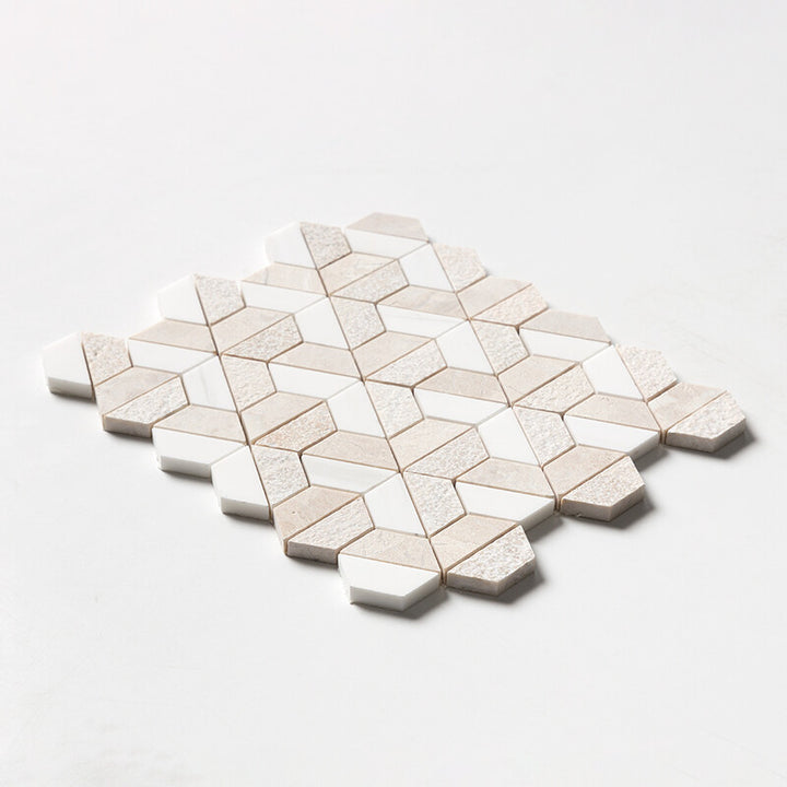 Diana Royal&snow White Textured 3d Hexagon Marble Mosaic (MYS)
