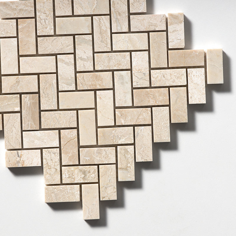 Diana Royal Honed Herringbone 1x2 Marble Mosaic (MYS)