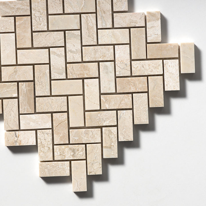 Diana Royal Honed Herringbone 1x2 Marble Mosaic (MYS)