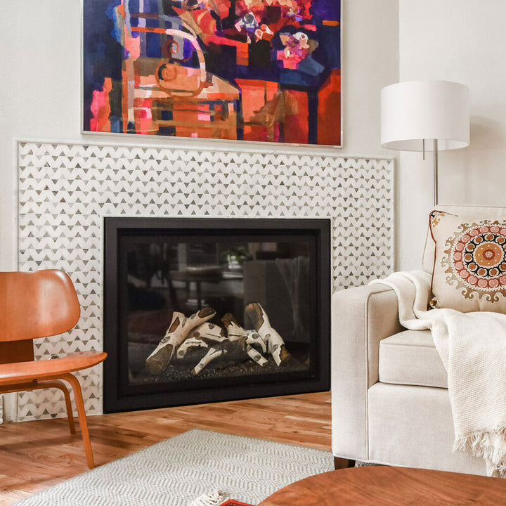 Skyline, Snow White Honed Monte Marble Mosaic (MYS)