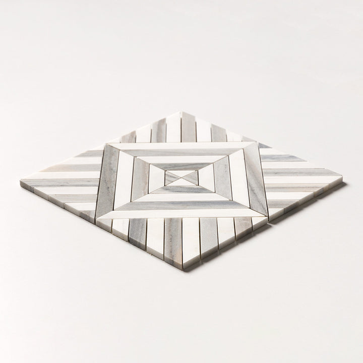 Skyline, Snow White Honed Ponte Marble Mosaic (MYS)