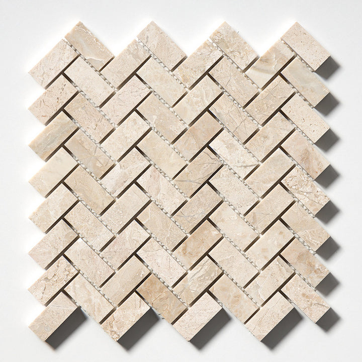 Diana Royal Honed Herringbone 1x2 Marble Mosaic (MYS)