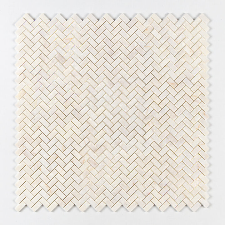 Calacatta Amber Honed Herringbone 1x2 Marble Mosaic (MYS)