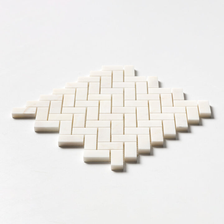 Calacatta Amber Honed Herringbone 1x2 Marble Mosaic (MYS)