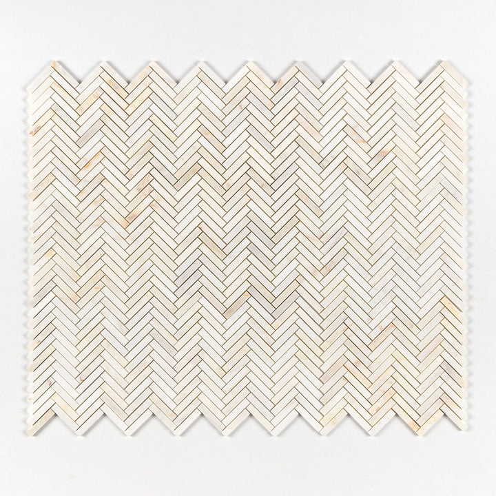 Calacatta Amber Honed Herringbone 5/8x3 Marble Mosaic (MYS)
