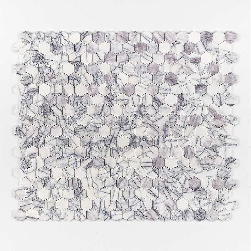 Lilac Honed Hexagon Marble Mosaic (MYS)
