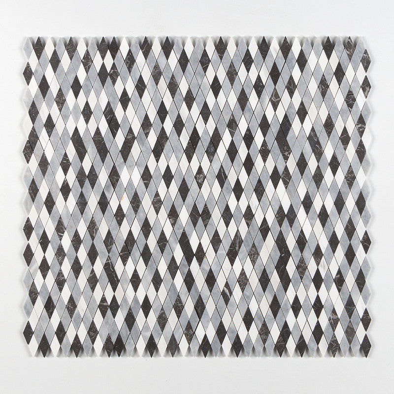 Allure L, Iris Black, Bianco Dolomiti Cl Honed Hazem Marble Mosaic (MYS)