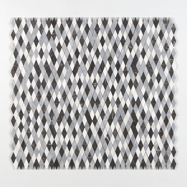 Allure L, Iris Black, Bianco Dolomiti Cl Honed Hazem Marble Mosaic (MYS)