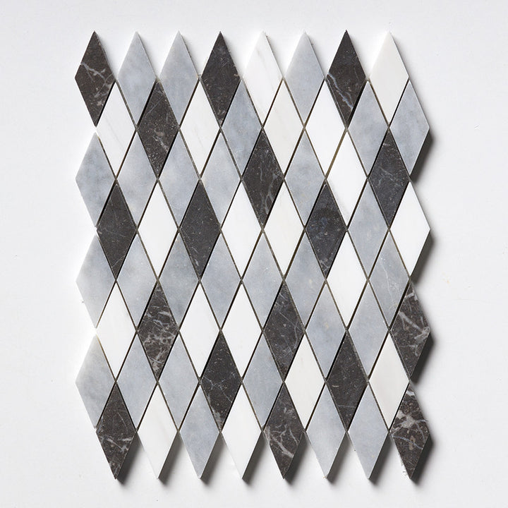 Allure L, Iris Black, Bianco Dolomiti Cl Honed Hazem Marble Mosaic (MYS)