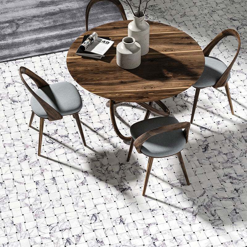 Lilac Honed Pinwheel Marble Mosaic (MYS)