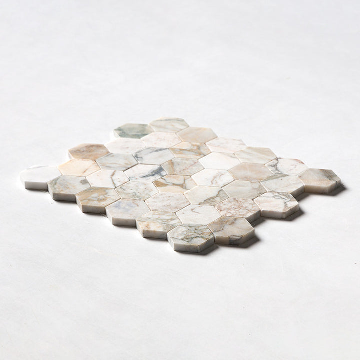 Calacatta Green Honed Hexagon 2 Marble Mosaic (MYS)
