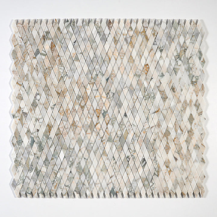 Calacatta Green Honed Rhomboid Marble Mosaic (MYS)