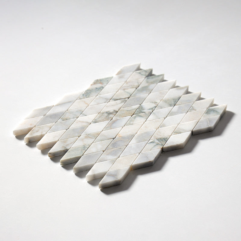Calacatta Green Honed Rhomboid Marble Mosaic (MYS)