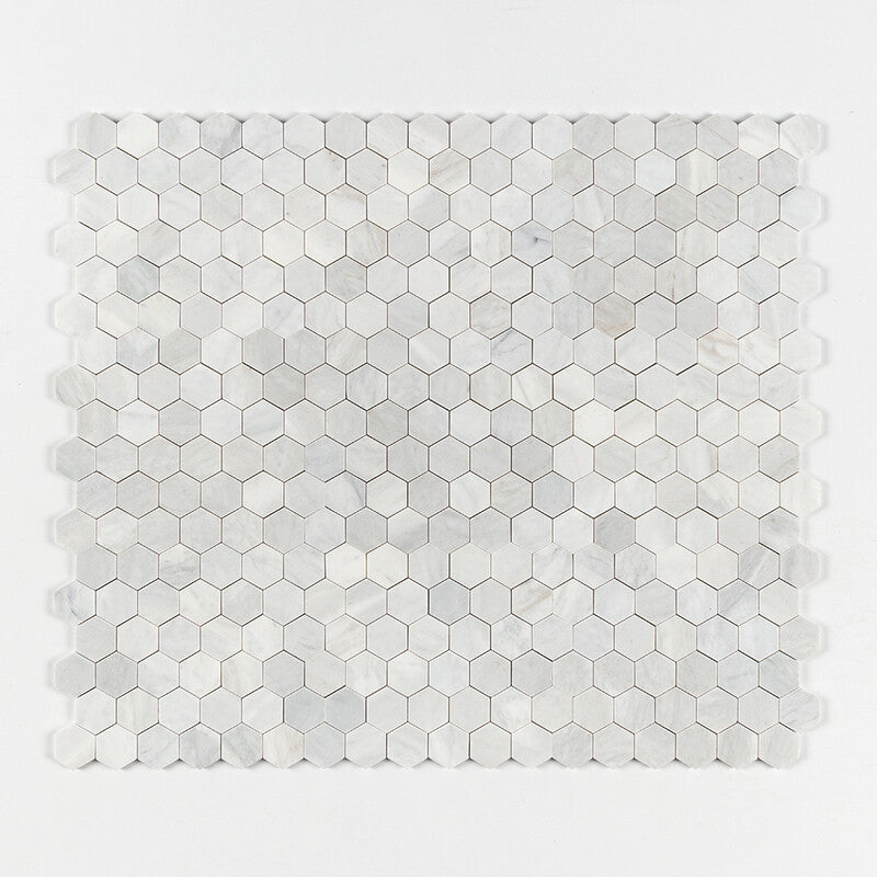 Carrara Blend Honed Hexagon 2 Marble Mosaic (MYS)