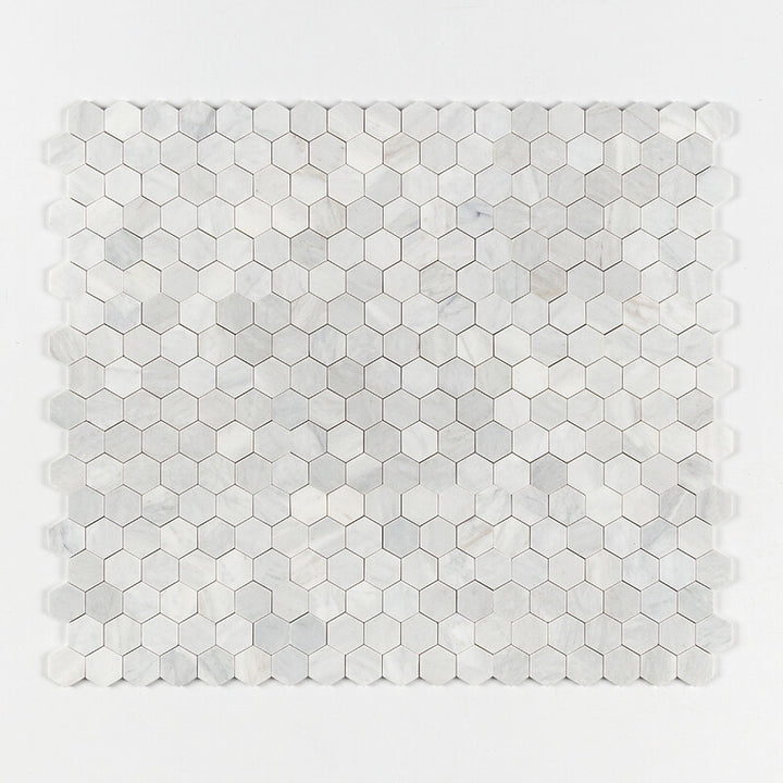 Carrara Blend Honed Hexagon 2 Marble Mosaic (MYS)