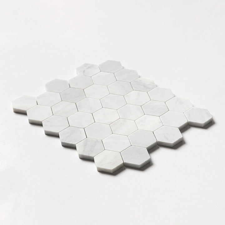 Carrara Blend Honed Hexagon 2 Marble Mosaic (MYS)