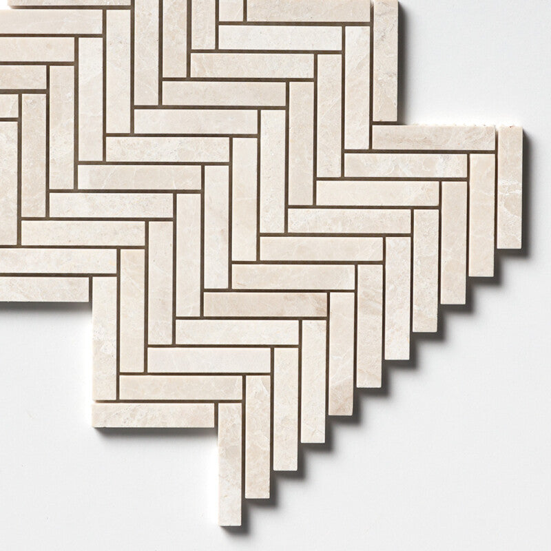Delano Honed Herringbone 5/8x3 Marble Mosaic (MYS)