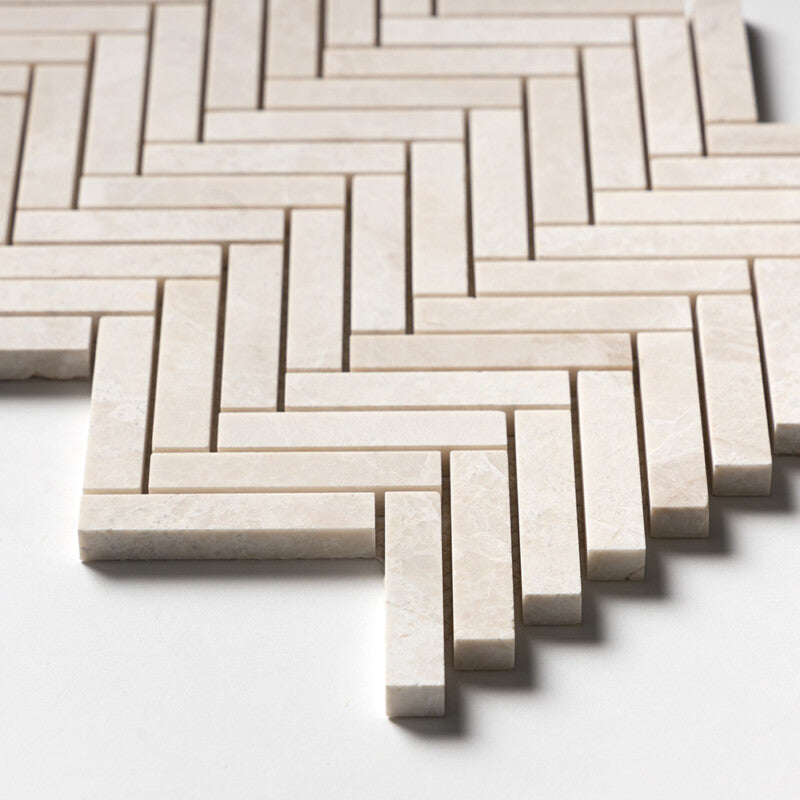 Delano Honed Herringbone 5/8x3 Marble Mosaic (MYS)