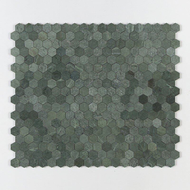 Verde Tia Honed Hexagon Marble Mosaic (MYS)