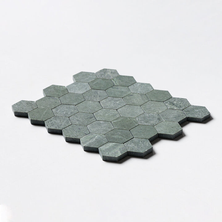 Verde Tia Honed Hexagon Marble Mosaic (MYS)