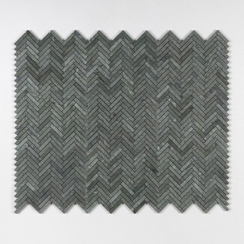 Verde Tia Honed Herringbone 5/8x3 Marble Mosaic (MYS)