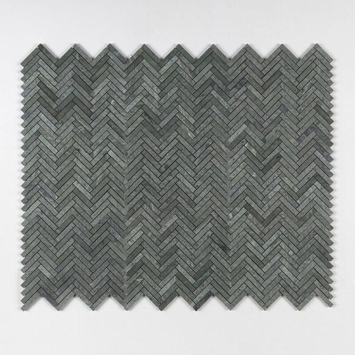 Verde Tia Honed Herringbone 5/8x3 Marble Mosaic (MYS)