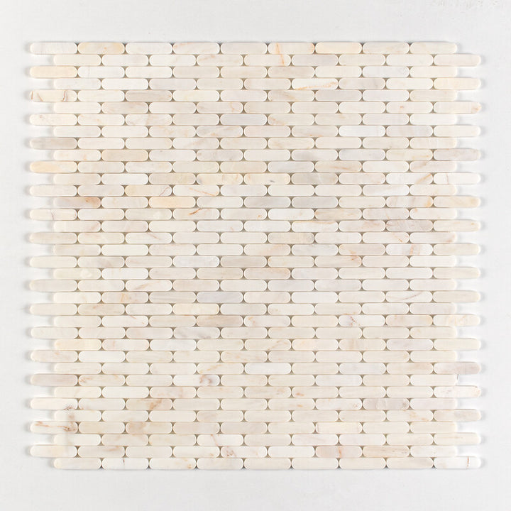 Calacatta Amber Honed Pill Marble Mosaic (MYS)