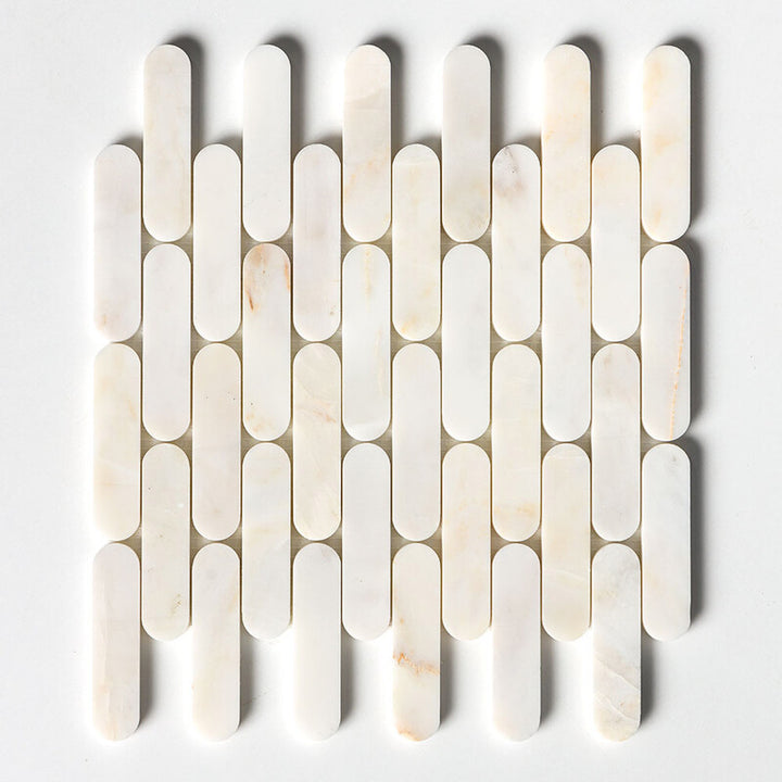 Calacatta Amber Honed Pill Marble Mosaic (MYS)